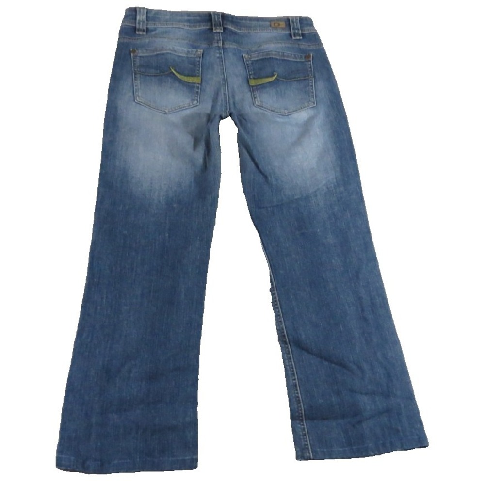 DKNY Jeans Women 12 Blue Denim Straight Leg Y2K VTG Embroidered Back Pocket Pant